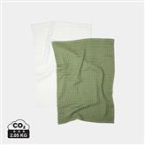 VINGA Cromer vaffel kjøkkenhåndkle, 2-pakning, grønn