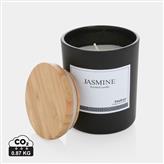Ukiyo deluxe scented candle with bamboo lid, black
