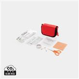 First aid set in pouch, red