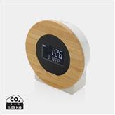 Utah RCS rplastic and bamboo LCD desk clock, brown