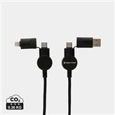 Oakland RCS recycled plastic 6-in-1 fast charging 45W cable, black
