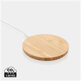 5W rund trådlös laddare i FSC® certifierad bambu, brun