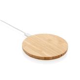 FSC® certified bamboo 5W round wireless charger, brown