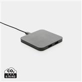 RCS recycled plastic 10W Wireless charger with USB Ports, black