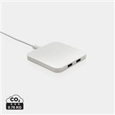 RCS recycled plastic 10W Wireless charger with USB Ports, white