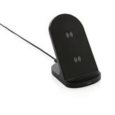 RCS recycled plastic double coil wireless stand 15W, black