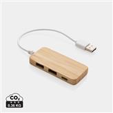 Hub USB un bambù con type C, marrone