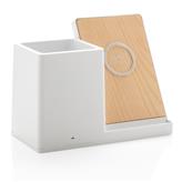 Ontario 5W wireless charger with pen holder, white