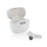 TWS earbuds in UV-C sterilising charging case, white