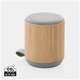 Bamboo and fabric 3W wireless speaker, brown