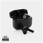 Swiss Peak ANC TWS-Ohrhörer aus RCS recyceltem Kunststoff, schwarz