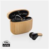 RCS recycled plastic & bamboo TWS earbuds, brown