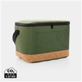 Impact AWARE™ XL RPET two tone cooler bag with cork detail, green