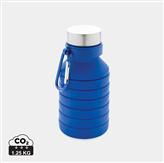 Lekkasjesikker sammenleggbar silikonflaske med lokk, blå