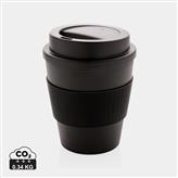 Taza de café reutilizable con tapa de rosca 350ml, negro