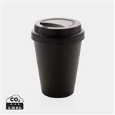 Wiederverwendbarer doppelwandiger Kaffeebecher 300ml, schwarz