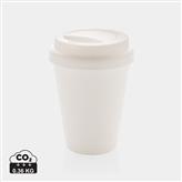 Taza de café reutilizable de doble pared 300ml, blanco