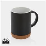 Ceramic mug with cork base 280ml, black