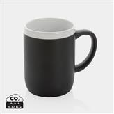 Ceramic mug with white rim 300ml, black