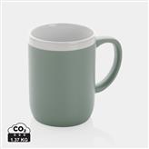 Ceramic mug with white rim 300ml, green
