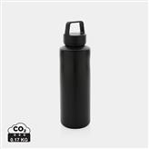 RCS certified recycled PP water bottle with handle, black