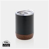 Kleine Vakuum-Kaffeetasse aus RCS rSteel & Kork, schwarz