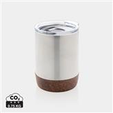 RCS gerecycled roestvrijstalen koffiebeker met kurk, zilver