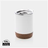 Kleine Vakuum-Kaffeetasse aus RCS rSteel & Kork, weiß
