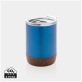 Petite tasse à café en liège et acier recyclé RCS, bleu