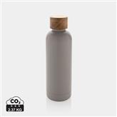 Bottiglia termica Wood in acciaio riciclato  certificato RCS, grigio