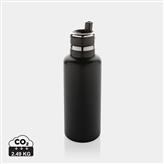 Botella al vacío de acero inoxidable reciclado Hydro RCS, negro