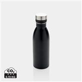 Botella de agua de lujo de acero inoxidable reciclado RCS, negro