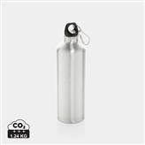 XL aluminium waterbottle with carabiner, silver