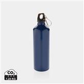 XL aluminium vandflaske med karabin, blå