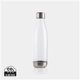 Botella de agua estanca con tapa de acero inoxidable., transparente