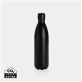 Botella de acero inoxidable al vacío de color sólido 1L, negro