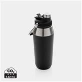 Vacuum stainless steel dual function lid bottle 1L, black