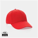 Impact 6 panel 280gr Recycled cotton cap with AWARE™ tracer, red