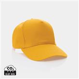 Impact 5panel 280gr Recycled cotton cap with AWARE™ tracer, yellow
