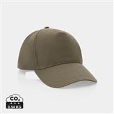 Impact 5 panel 190gr Recycled cotton cap with AWARE™ tracer, green