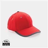 Impact AWARE™ Brushed rcotton 6 panel contrast cap 280gr, red