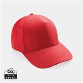 Impact AWARE™ 5 panel 280gr recycled katoenen cap, luscious red