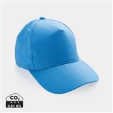 Impact AWARE™ 5 panel 280gr recycled katoenen cap, tranquil blue
