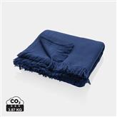 UKIYO Keiko AWARE™ ensfarvet hammam-håndklæde 100x180cm, marine blå