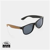 GRS recycled PC plastic sunglasses with cork, black