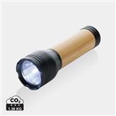 Lucid 3W Taschenlampe aus RCS recycelt. Kunststoff & Bambus, schwarz