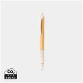 Pen lavet af bambus og hvedestrå, hvid