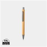 Slim design bamboe pen, bruin