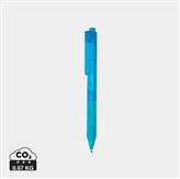 Bolígrafo mate X9 con empuñadura de silicona, azul