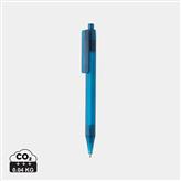 GRS RPET X8 transparent penna, blå